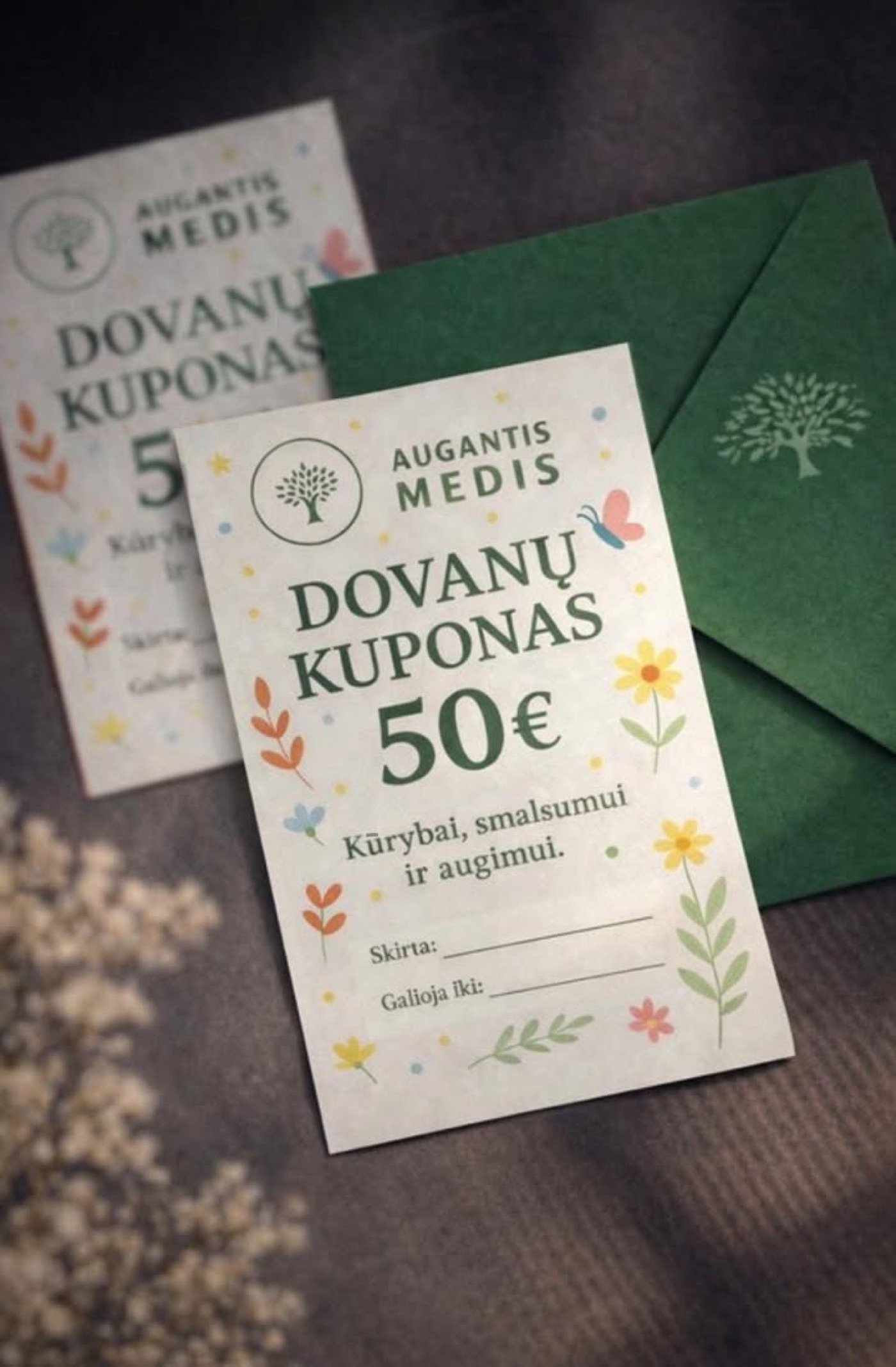 „Augančio medžio“ dovanų kuponas